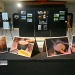 Pengunjung mengamati foto-foto yang dipamerkan di Galeri Museum Daerah dan Taman Budaya Sulteng di Palu, Senin (14/7/2025). (bmzIMAGES/basri Marzuki)